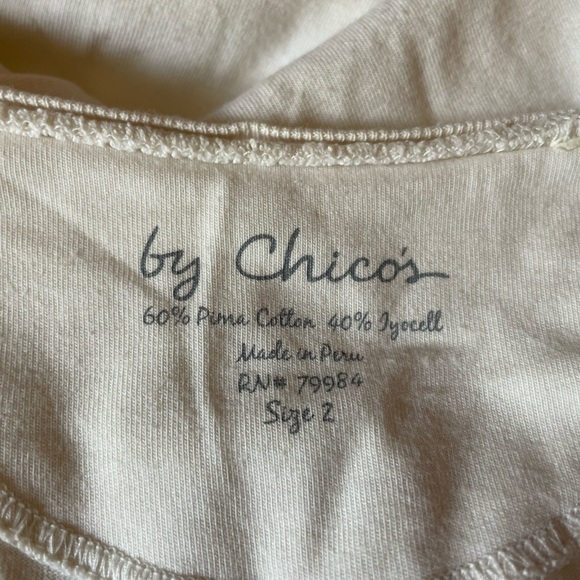 By Chico’s cream tee - Picture 3 of 5